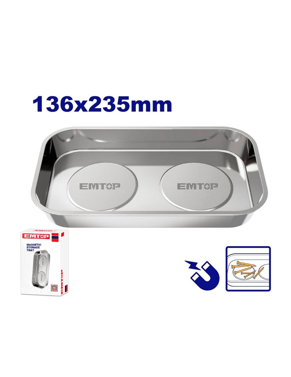 Bandeja magnética rectangular de acero inoxidable 2