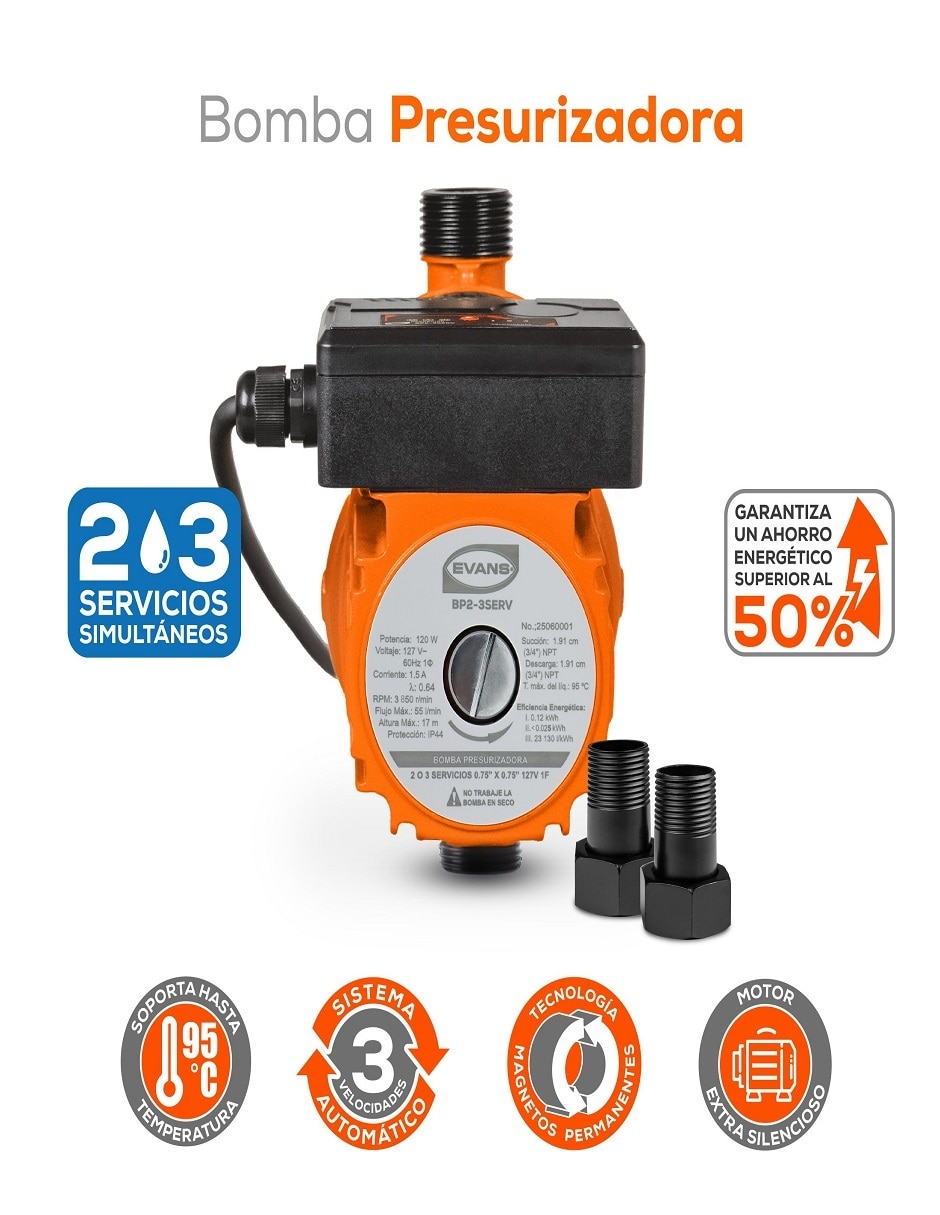 Bomba de agua presurizada 1/6 HP 3
