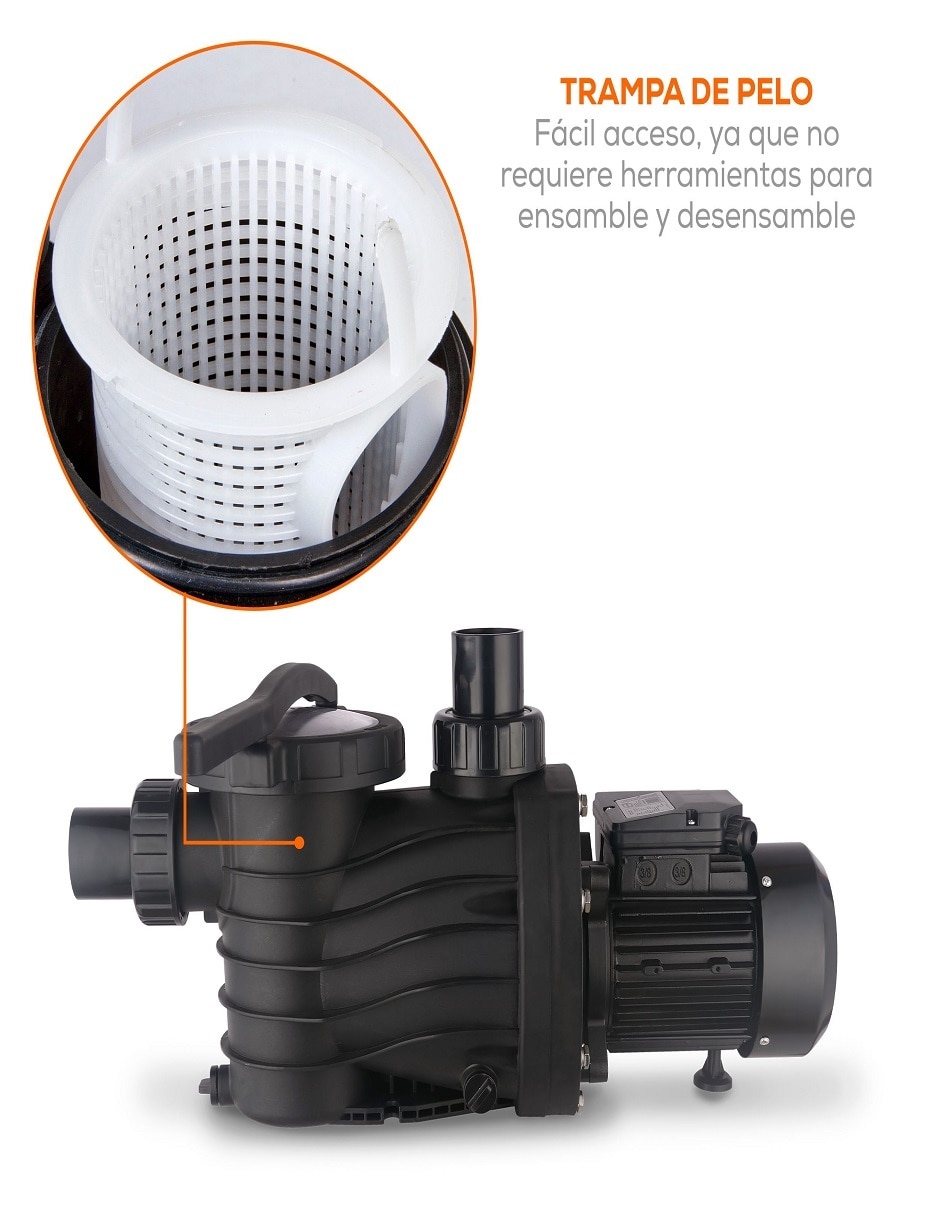 Bomba de agua alberca 1 hp 3