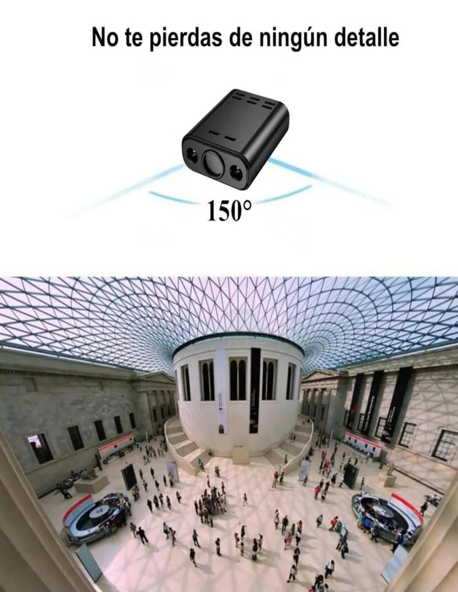 Cámara Wi-Fi de seguridad inalámbrica 2K 150° a 60°  con capacidad para grabar visión nocturna para interior 3