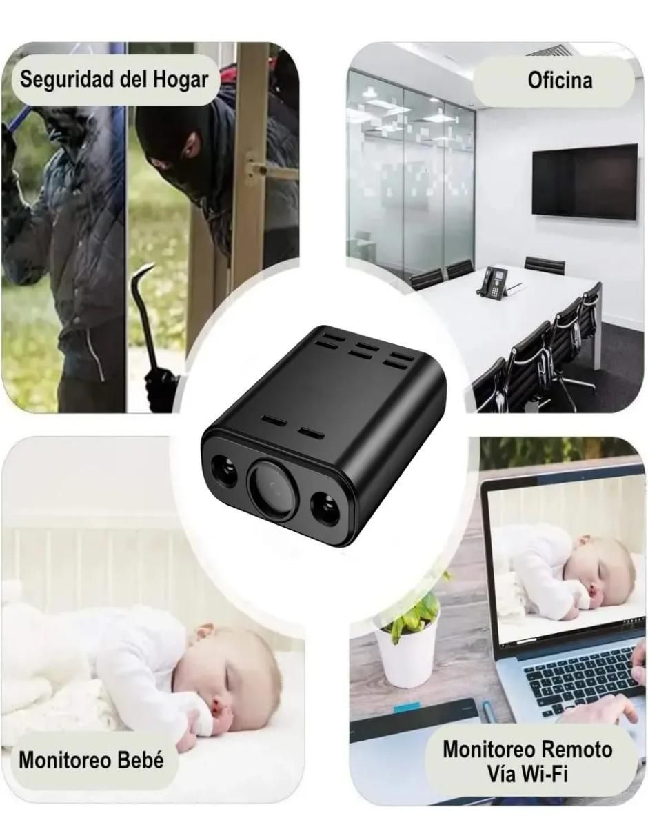 Cámara Wi-Fi de seguridad inalámbrica 2K 150° a 60°  con capacidad para grabar visión nocturna para interior 4