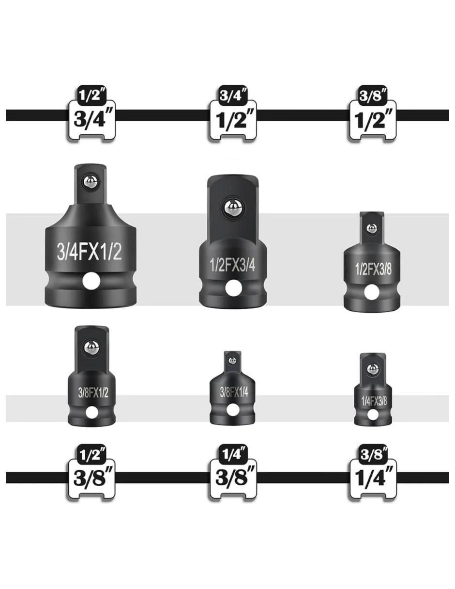Juego de dados Adaptadores 6 piezas 2