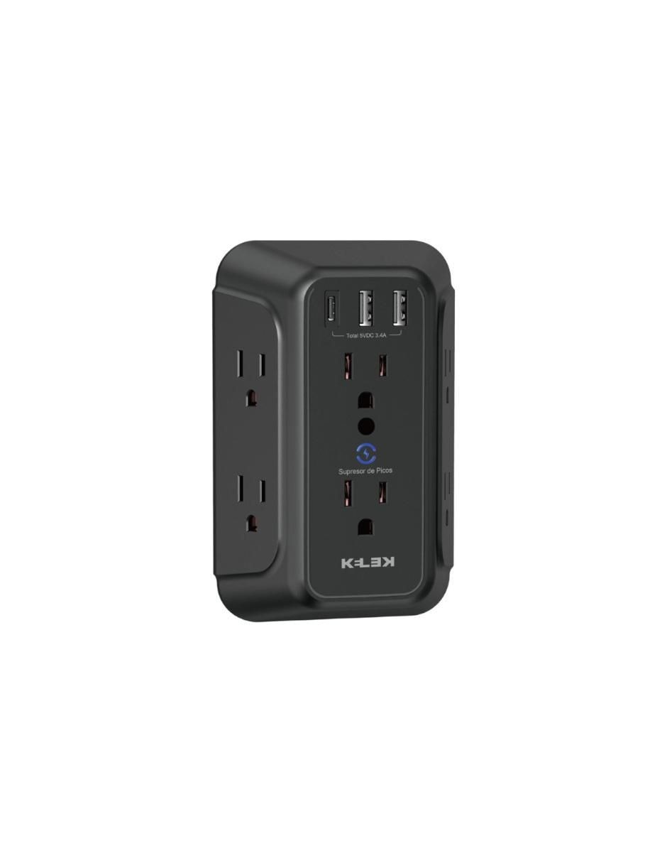 Multicontacto Mult-6-B1 de 6 contactos, 2 puertos usb y 1 puerto USB C Multicontacto Mult-6-B1 de 6 contactos, 2 puertos usb y 1 puerto USB C