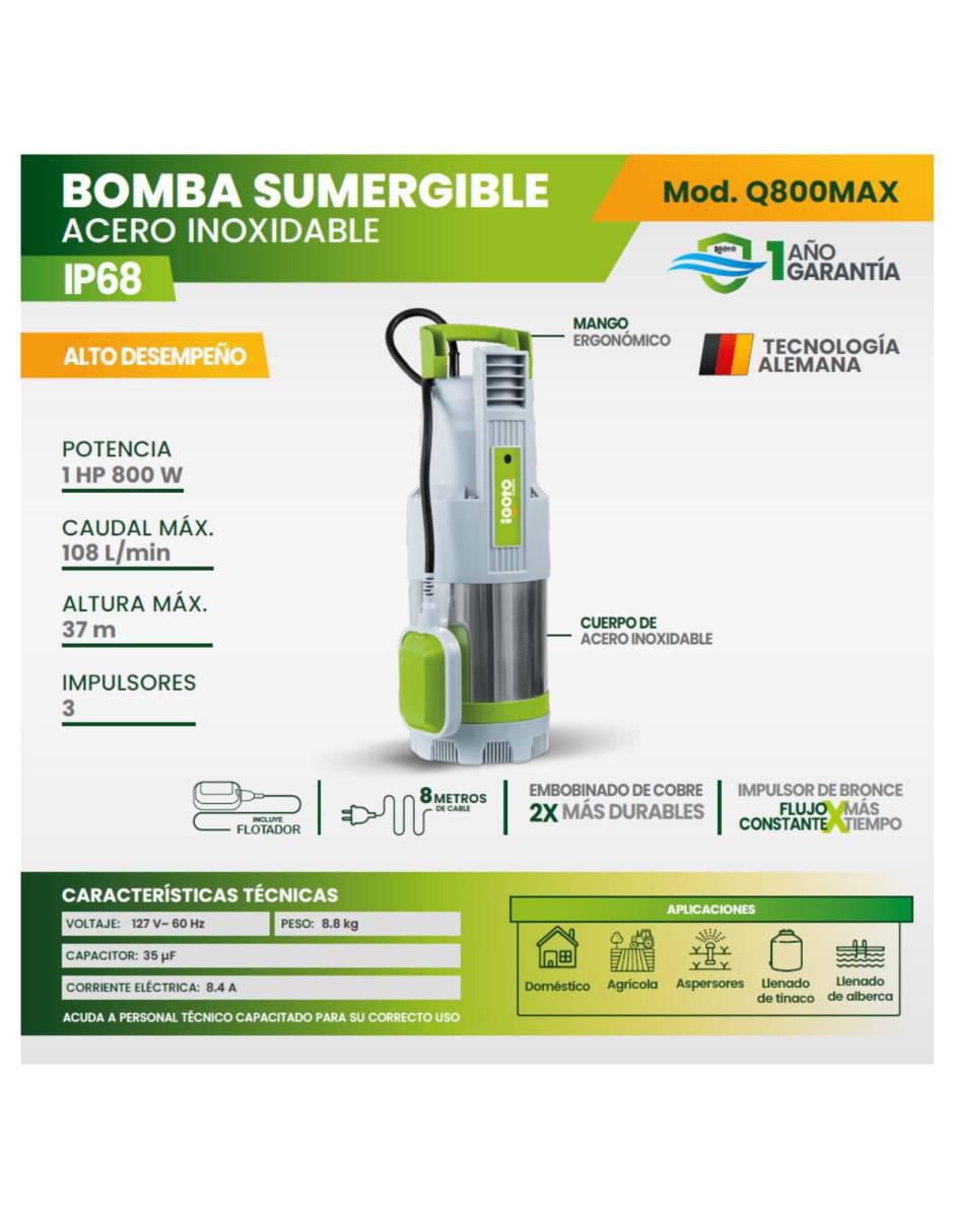 Bomba de agua sumergible 1 HP 3