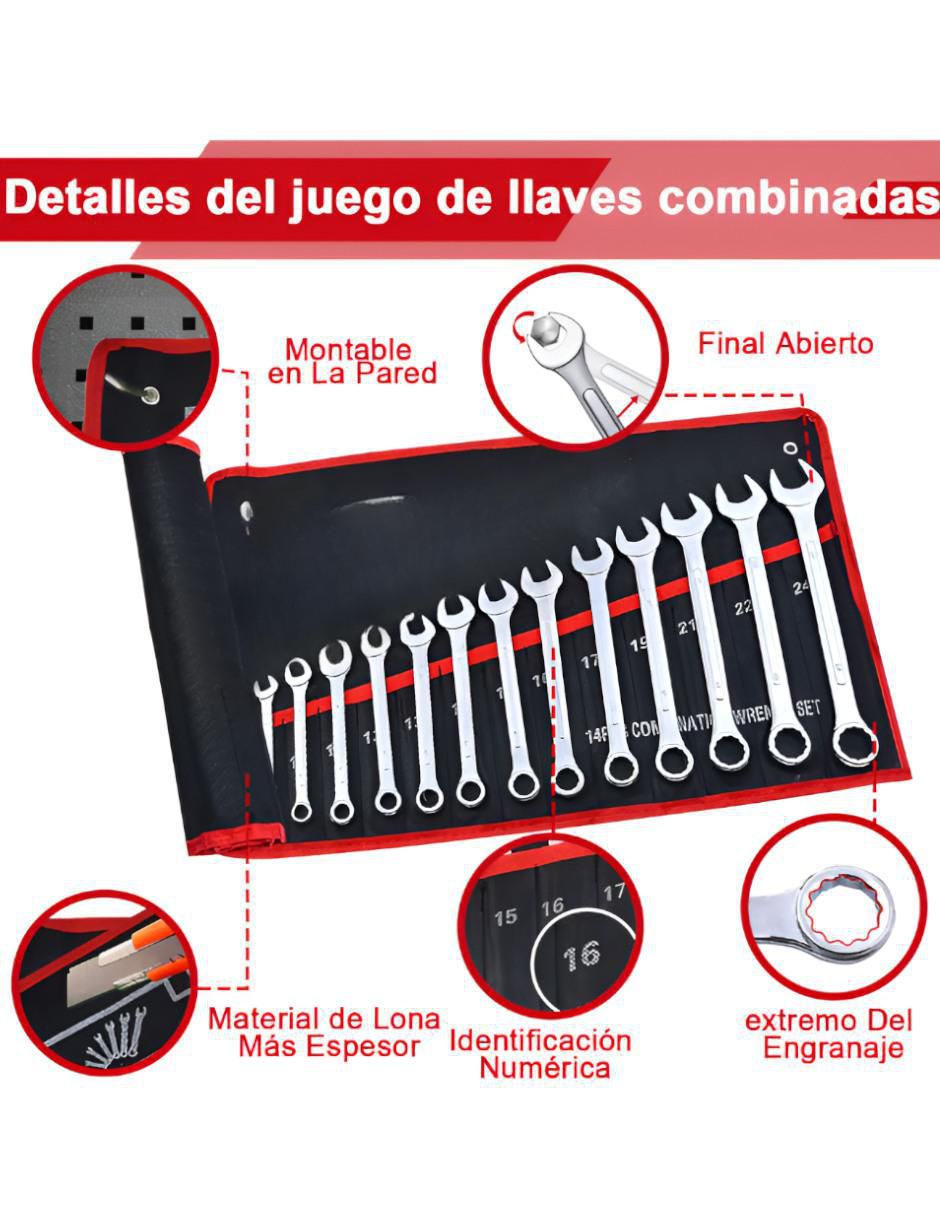 Juego de llaves combinadas 14 piezas 2
