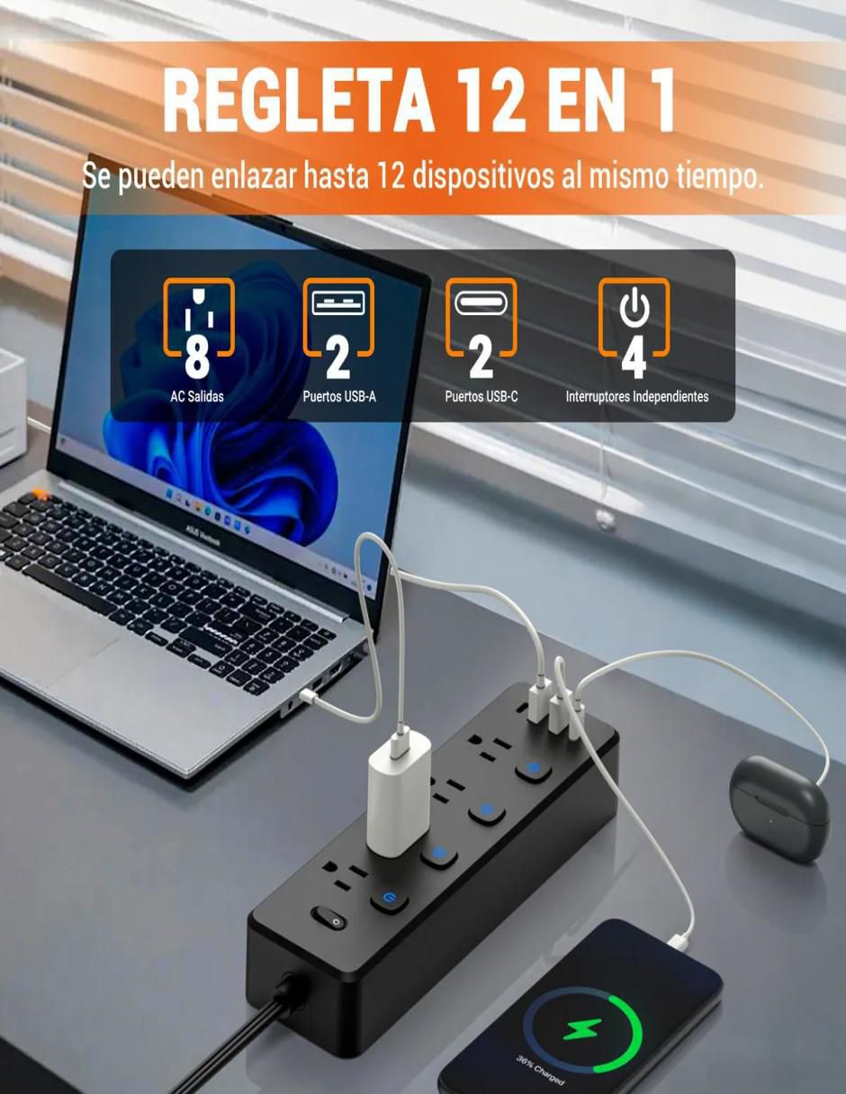 Multicontacto de 8 contactos 2
